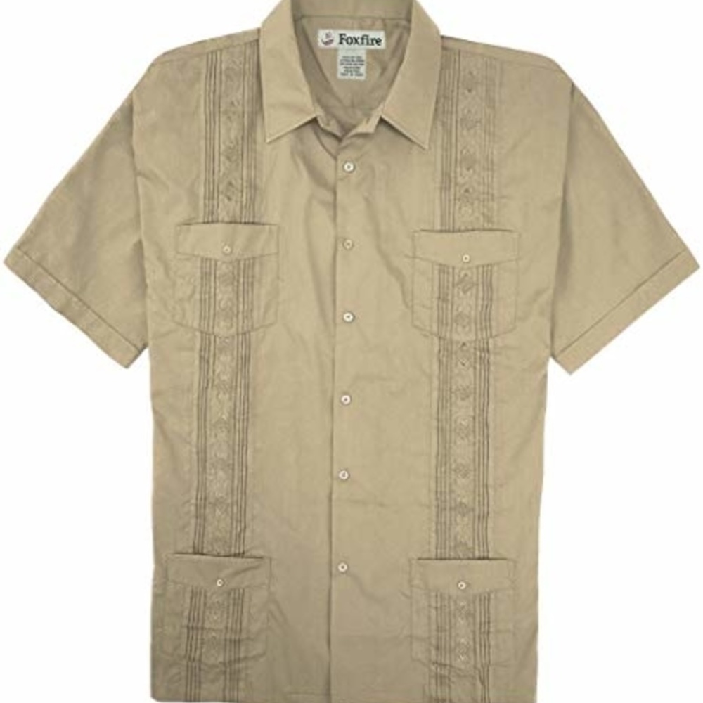 Guayabera Shirt in Big and Tall Sizes Tan or White